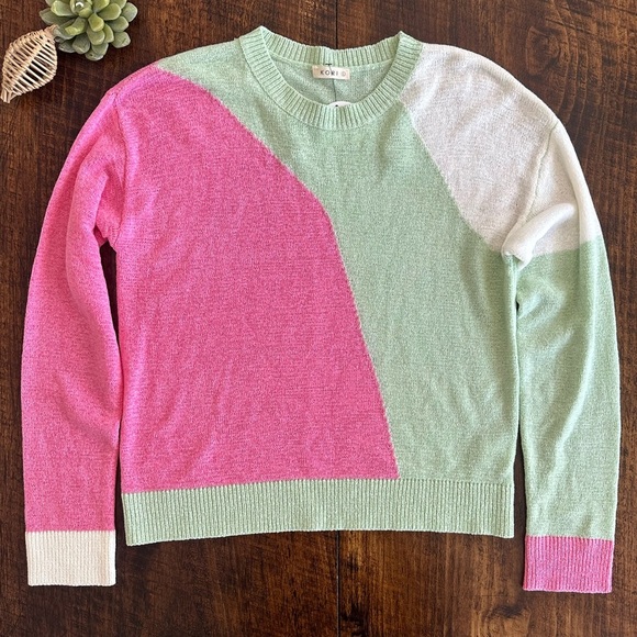 KORI | NWT Colorblock Crewneck Sweater - Picture 1 of 8